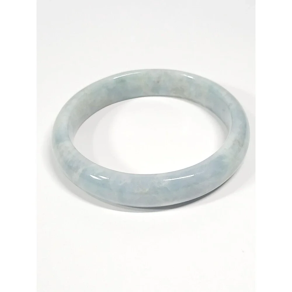 Baby Blue Jadeite Bangle 67mm Semi-Icy Translucent 87g